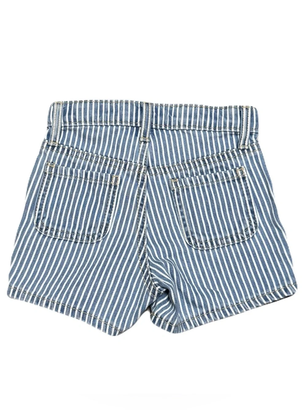 Old Navy Blue & White Striped Cotton Shorts Toddler Girl Size 3T